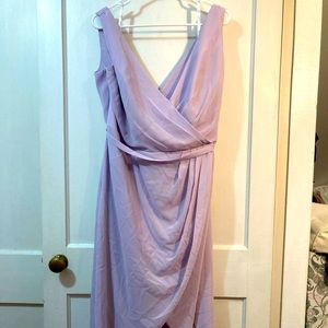 David’s Bridal Lavender tulip hem bridesmaid dress
